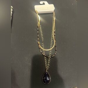 Elegant Gold and amethyst Layered Necklace